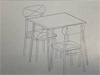 3 pc dinner table & chair set grey color