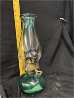 glass oil lamp teal