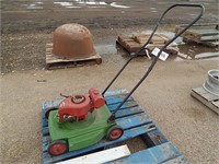 Vintage push lawn mower; condition not known