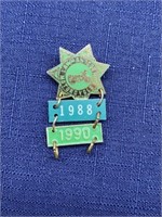 Motorcycle run pin badge