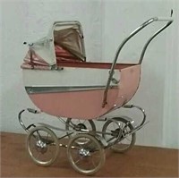 Vintage metal doll carriage 25 x 11x30
