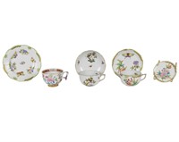Herend Porcelain Tea Cups and Saucers - 7 Pieces
