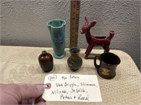 5pc pottery Van Briggle Niloak Shawnee Peters Reed