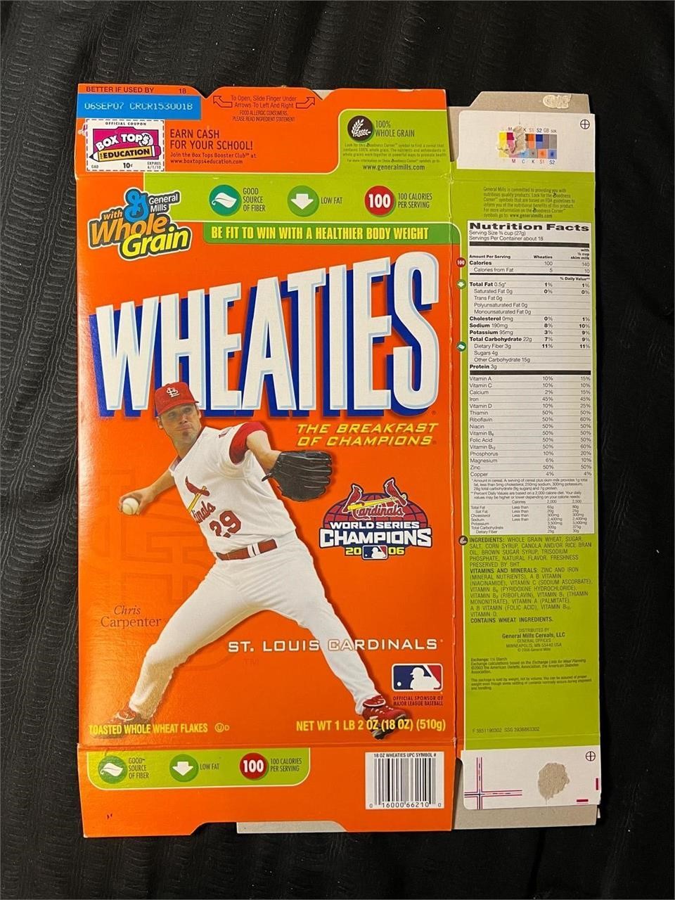 Wheaties Cereal Box- STL Cardinals Chris Carpenter