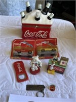 Coca Cola jewelry box, cars, and misc