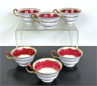 Six Wedgwood Ulander Ruby Cups