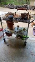 Stainless Steel Rolling Cart w/ Garden Supplies