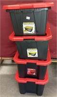 4 Heavy Duty Totes with Lids