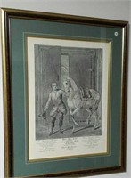 J. D. Ridinger Engraving print,  33" X 26" framed