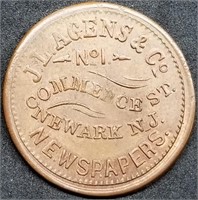 Civil War Token: J.L.Agens & Co. Store Card/Eagle