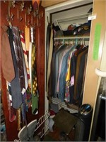 CLOSET AND CONTENT, HATS, SHOES, CLOTHES