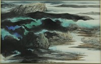 Chinese WC Painting Framed Zhang Daqian 1899-1983