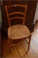 VINTAGE RUSH SEAT LADDERBACK CHAIR