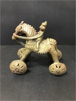 Temple Toy - bronze? horse and rider