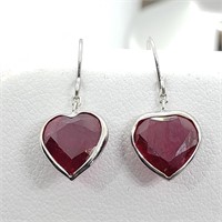 14K Heart Ruby 5ct Earrings $1280 HK27-18