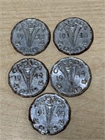 1944 Victory Nickels (lot of 5)