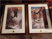 2 Framed Eagle Pictures by Ted Blaylock