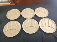 Six vintage Mid century fondue sushi plates Japan