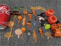 Halloween cake decorations and plastic  candy