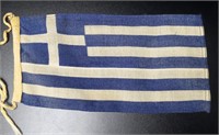 Vtg Linen Greek Flag