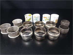 15 Silver Plate & Other Napkin Rings