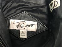 Ricardo Black Leather Jacket Size Lg