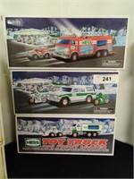 3 Vintage Hess trucks in boxes