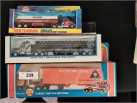 3 Diecast Tractor trailers, Lionel, Matchbox