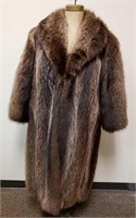 Long Silver Raccoon Fur Coat B