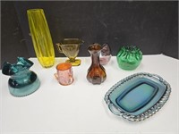 Very Pretty Colored Glass Lot St Clair +