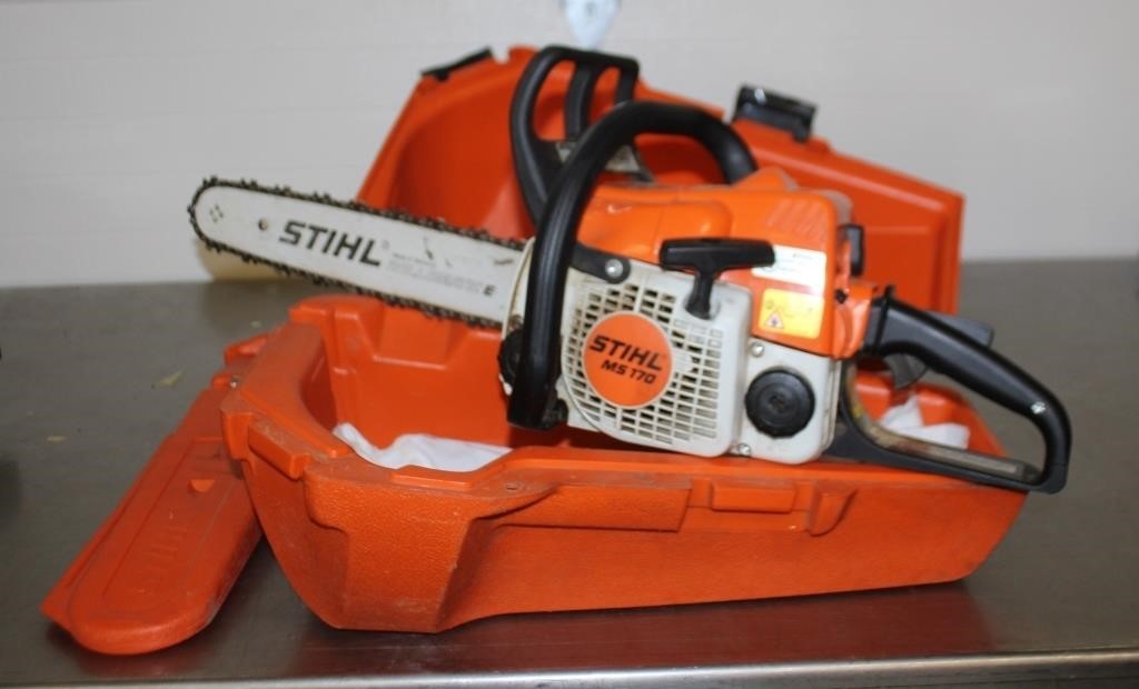 Stihl MS170 chainsaw with 15" bar with bar guard