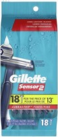 Gillette Sensor2 Men's Disposable Razors, 18