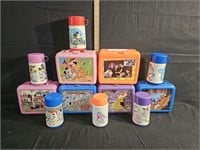Vintage Disney Lunch Boxes w/ Thermos & New Kids