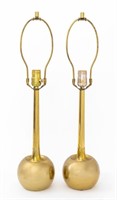 Laurel Lamp Co. Brass Table Lamps, Pair