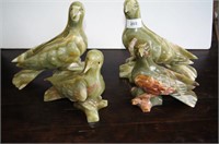 Large pair of onyx pigeons, each perched on a