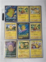 Lot of 9 Pikachu Pokemon Cards