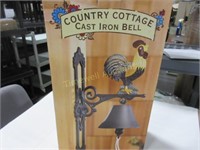 Country cottage cast iron bell with rooster