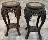 PAIR - CHINESE CARVED STANDS
