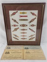 Framed Vintage Cigar Labels & 1914- 1920 Price