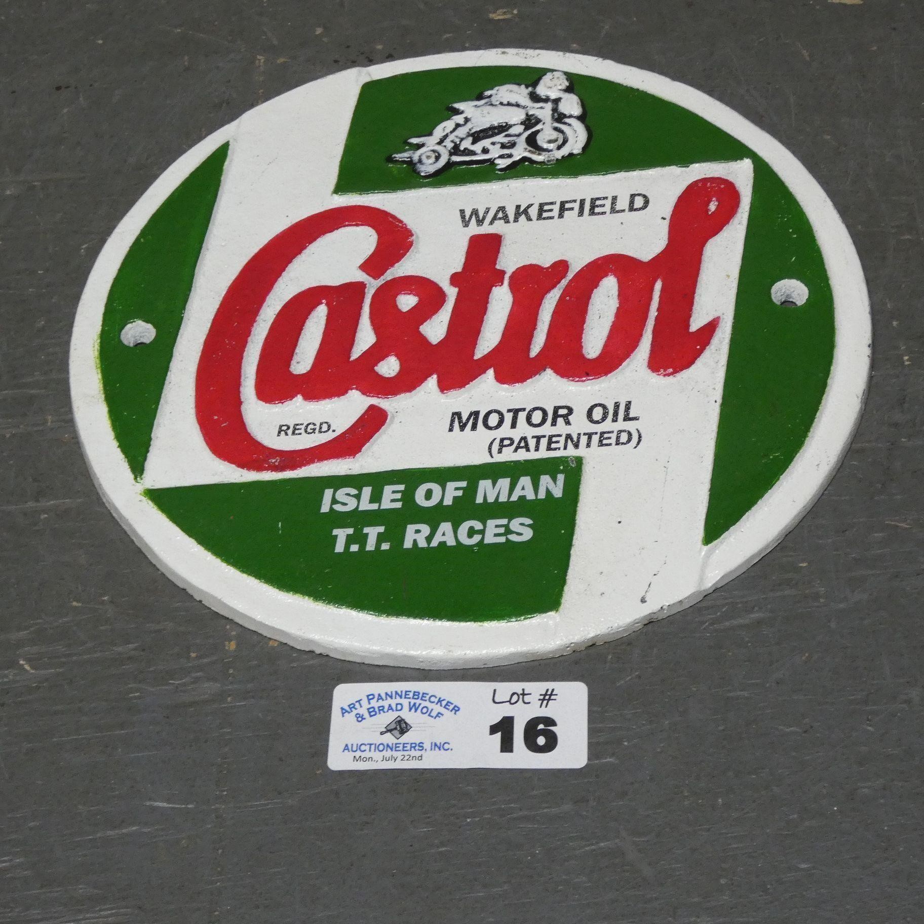 Cast Iron Castrol Oil Sign