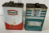 Texaco and Cities Service 1 gallon oil cans