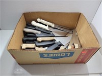 Large Box of Assorted Kitchen Knives