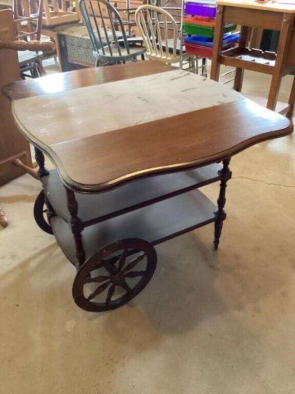 Dropleaf tea cart 32 x 39 x 30 tall