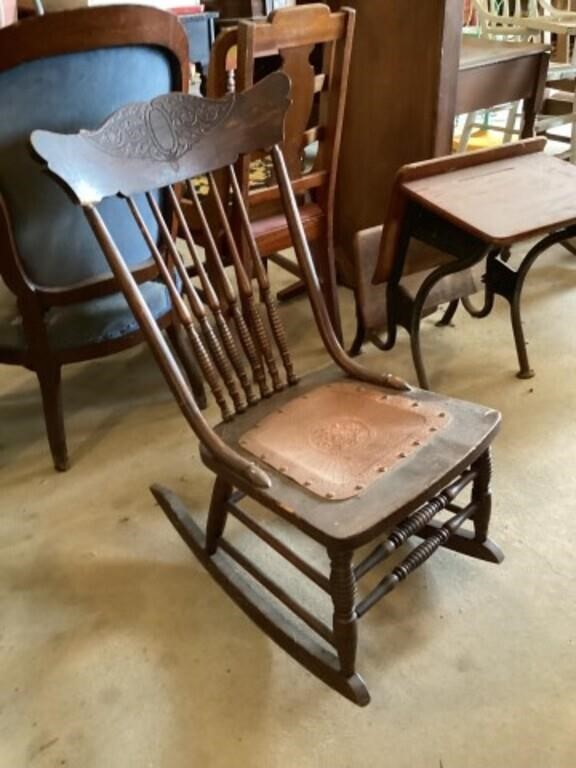 Sewing press back rocking chair