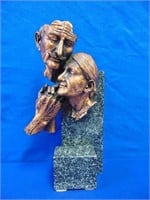 " Grandparents " Caressing Figures On Granite ,
