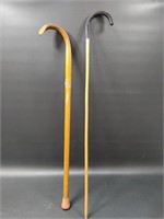 Two Vintage Wooden Canes