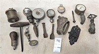 Antique gauges and tools