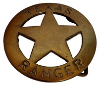 Brass Texas Ranger Belt Buckle