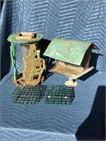 Bird Feeders with Suet Cages  Lot of 4
