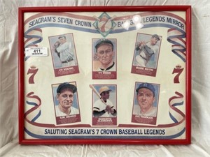 Framed Seagram's 7 Crown Baseball Print